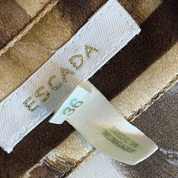 ESCADA Silk Charmeuse baroque animal print talk button down shirt blouse size 36 - Picture 9 of 14